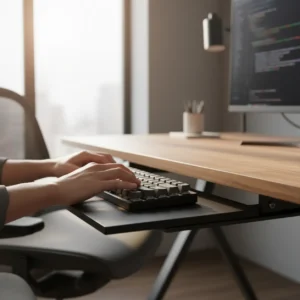 Review van de Seville Airlift 360 toetsenbordhouder en ergonomische typpositie