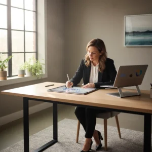 Accountant ondertekent digitaal document op tablet volgens nieuwe EU regels