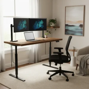 Een kritische blik op de bouwkwaliteit en stabiliteit tijdens onze Fezibo DIY zit-sta bureau frame review.