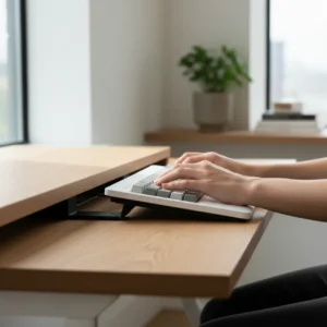 Ergonomische toetsenbordhouder onder bureau met negatieve kanteling voor polsontlasting