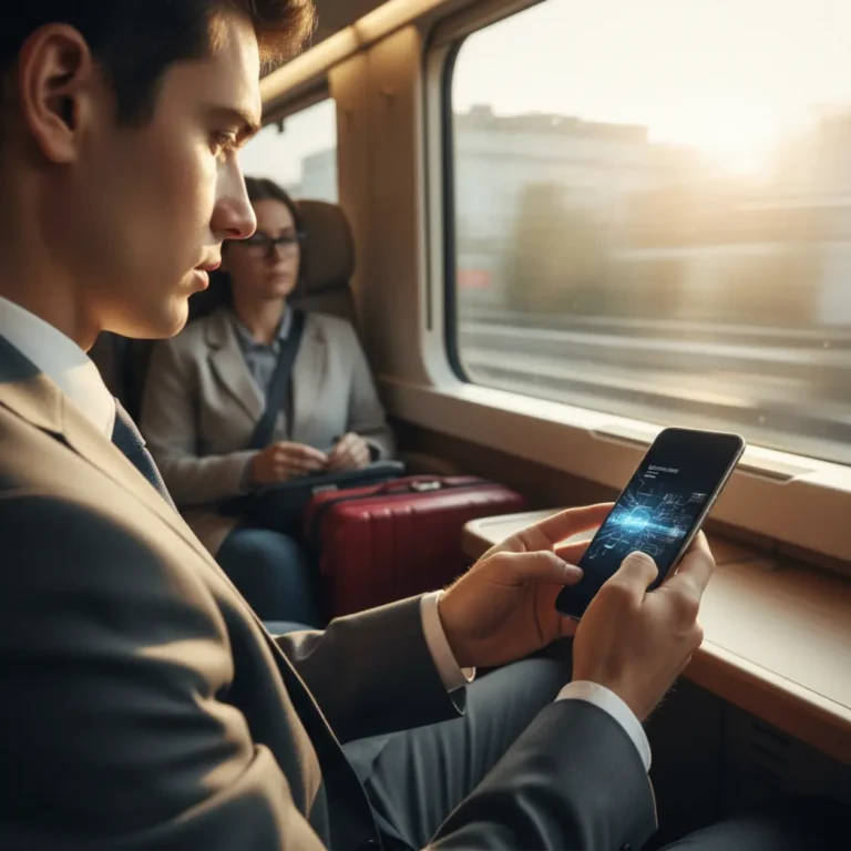 Samsung Galaxy S26 Ultra met ingebouwd digitaal privacyscherm in gebruik in de trein