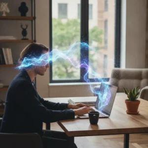 Een professional verhoogt de productiviteit tijdens het thuiswerken door gebruik te maken van de nieuwe Google Gemini denkniveaus.