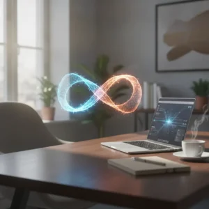 Een moderne thuiswerkplek met een laptop die symbool staat voor het automatiseren van werkprocessen met Zapier of Pipedream.