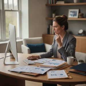 Een professional in een thuiskantoor ontdekt fouten wanneer generieke AI zakelijke documenten probeert te analyseren.